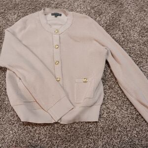 Adrianna Papell Cream Knit Cardigan